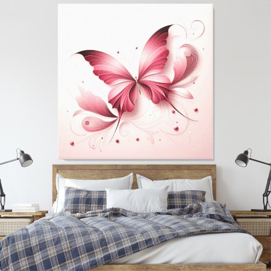 BUTTERFLY ART WALL CANVA LEINWANDDRUCK (Insitu (Schlafzimmer))