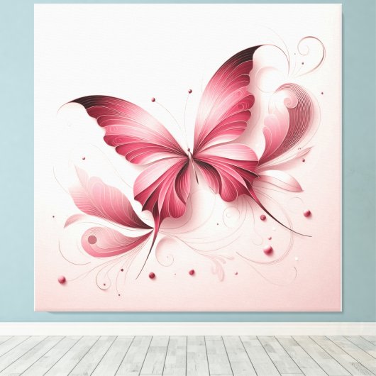 BUTTERFLY ART WALL CANVA LEINWANDDRUCK (Insitu (Holzboden))