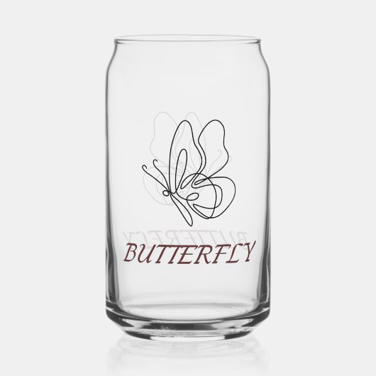 Butterfly Art Water Glass Dosenglas (Rückseite)