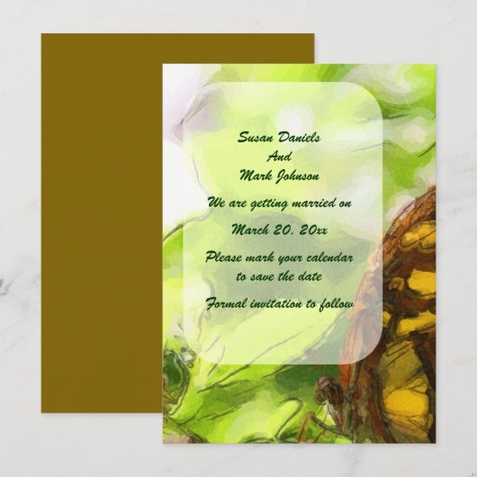 Butterfly Art Wedding Save The Date (Vorne/Hinten)