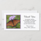 Butterfly auf Blume Beileid Danke (Vorderseite)