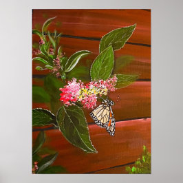 Butterfly auf Bush Print Poster