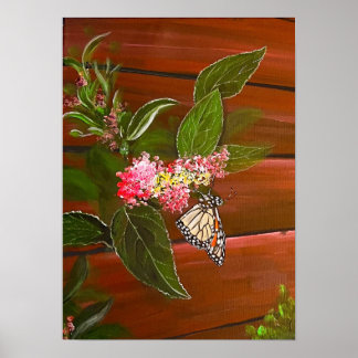 Butterfly auf Bush Print Poster
