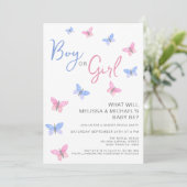 Butterfly-Aufdeckung von Jungen oder Mädchen Einladung (Stehend Vorderseite)