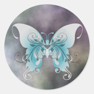 Butterfly-Aufkleber Runder Aufkleber