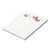 Butterfly Autumn Pink Personalized Checklist Notizblock (Rotiert)