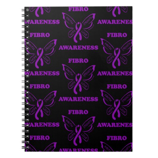 Butterfly/Awareness..Fibro-Notebook Notizblock (Vorderseite)