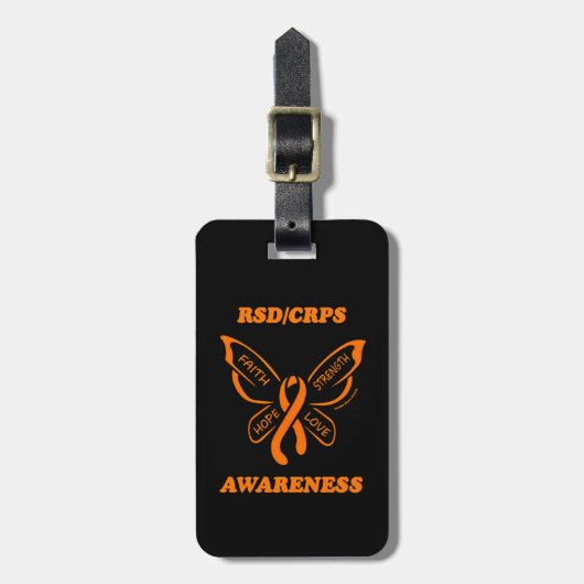 Butterfly/Awareness...RSD/CRPS Gepäckanhänger (Vorderseite vertikal)
