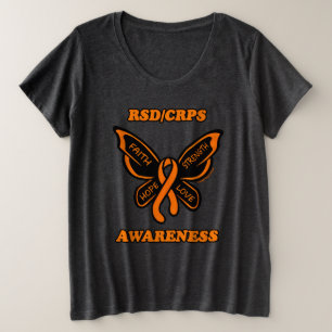 Butterfly/Awareness...RSD/CRPS Große Größe T-Shirt