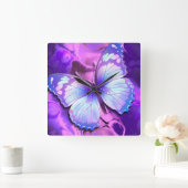 Butterfly B1-Uhr-Option Quadratische Wanduhr (Zuhause)