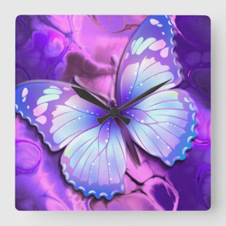 Butterfly B1-Uhr-Option Quadratische Wanduhr
