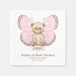 Butterfly Baby Bear Girl | Babydusche Napkins Serviette