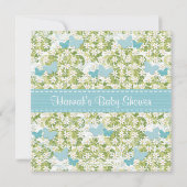 Butterfly Baby Boy Shower Einladungen Mit Monogram (Rückseite)