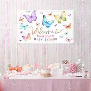 Butterfly Baby Dusche Begrüßungsbanner Banner