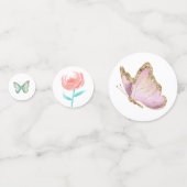 Butterfly Baby Dusche Blumengarten Konfetti (Rückseiten)