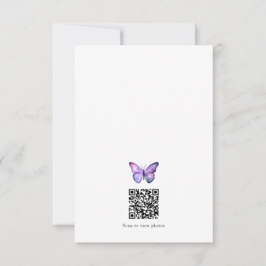 Butterfly Baby Dusche Danke QR Code (Rückseite)