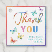 Butterfly Baby Dusche Danke Tags Geschenkanhänger (Vorderseite)