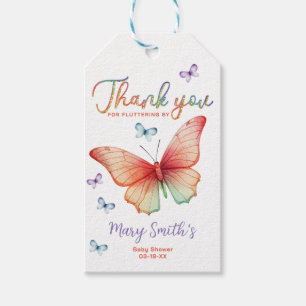 Butterfly Baby Dusche Danke Tags Geschenkanhänger