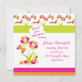 Butterfly & Baby Dusche Einladung