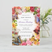 Butterfly Baby Dusche Einladung (Stehend Vorderseite)