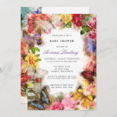 Butterfly Baby Dusche Einladung (Vorne/Hinten)