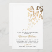 Butterfly Baby Dusche Einladung (Vorne/Hinten)