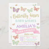 Butterfly Baby Dusche Einladung | Babyparty (Vorne/Hinten)