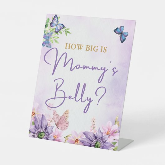 Butterfly Baby Dusche Es ist ein Mädchen-Fußball-S Sockelschild (Vorderseite)