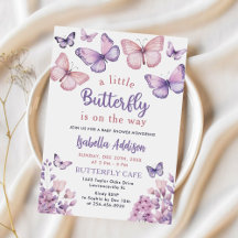 Butterfly Baby Dusche Lila Blütenpinsel
