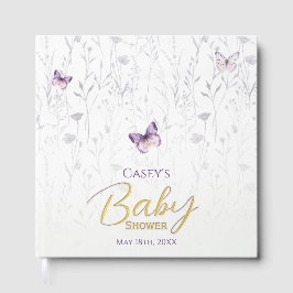 Butterfly Baby Dusche Lila Boho Floral Gästebuch