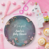 Butterfly Baby Dusche Lila Pappteller (Party)