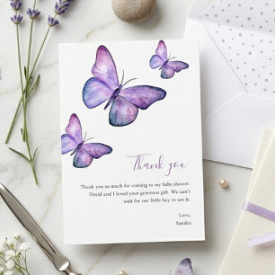 Butterfly Baby Dusche Vielen Dank Minimalistisch S Dankeskarte