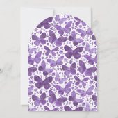 Butterfly Baby Dusche Wasserfarbe Lila Einladung (Rückseite)