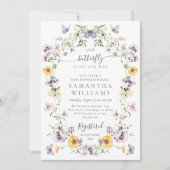 Butterfly Baby Dusche Wildblume Einladung (Vorderseite)