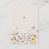 Butterfly Baby Dusche Wildblume Windeln Raffel Begleitkarte (Rückseite)