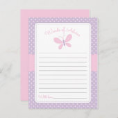Butterfly Baby Dusche Worte des Ratschlags lila ro Hinweiskarte (Vorne/Hinten)