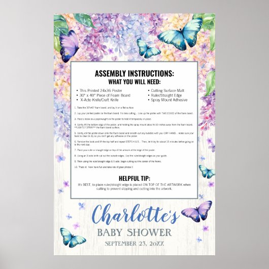 Butterfly Baby Duschkabine Foto Prop Rahmen Foam B Poster (Vorne)