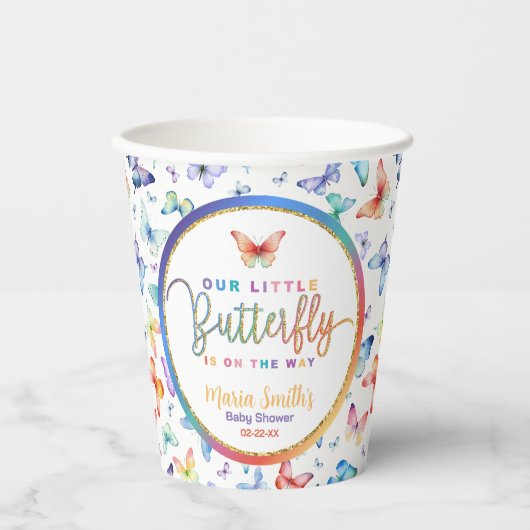 Butterfly Baby Duschpapierkissen Pappbecher (Vorderseite)