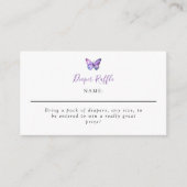 Butterfly Baby Duwer Elegante Diaper Raffle Script Begleitkarte (Vorderseite)