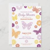 Butterfly Baby Girl Dusche Einladung (Vorderseite)