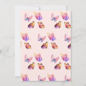 Butterfly Baby Girl Dusche Wasserfarbe Einladung (Rückseite)