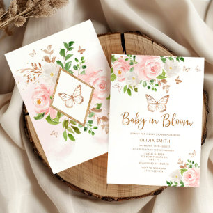 Butterfly Baby in Bloush Blush Gold Babydusche Einladung