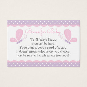 Butterfly Baby Showbuchkarte purplepink