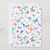 Butterfly Baby Showeinlage - Rainbow Glitzer Einladung (Rückseite)