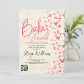 Butterfly Baby Shower Einladung (Stehend Vorderseite)