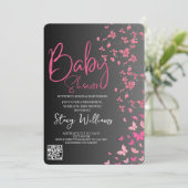 Butterfly Baby Shower Einladung (Stehend Vorderseite)