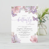 Butterfly Baby Shower  Einladung (Stehend Vorderseite)