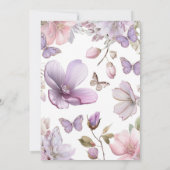 Butterfly Baby Shower  Einladung (Rückseite)