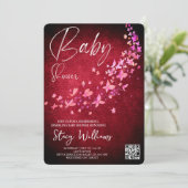 Butterfly Baby Shower Einladung (Stehend Vorderseite)