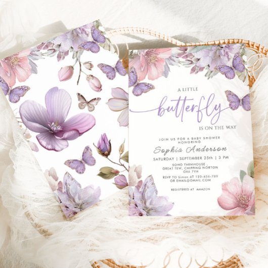 Butterfly Baby Shower  Einladung